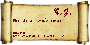 Melchior Gyöngyi névjegykártya